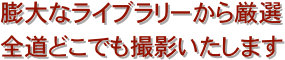 膨大なライブラリーから厳選
全道どこでも撮影いたします

